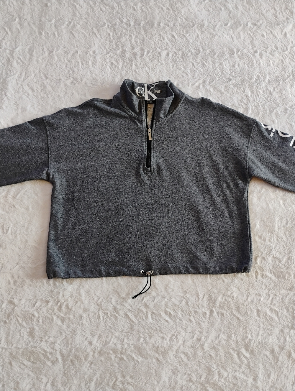 Calvin Klein Cropped Quarter Zip Sweatshirt